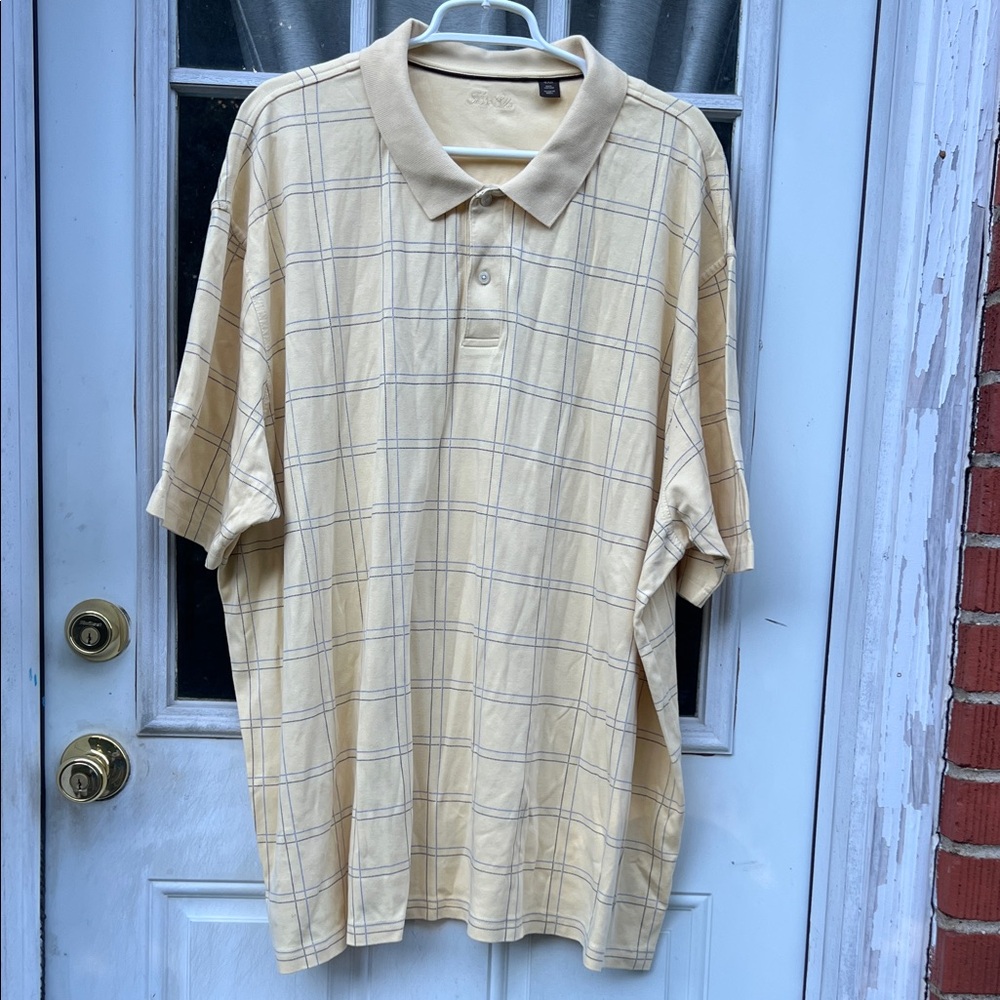 NWOT Yellow Checkered Polo Shirt for Men